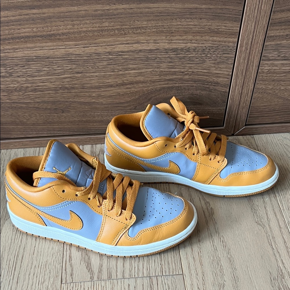 Stylish grey and mustard yellow Jordan low top Sneakers
